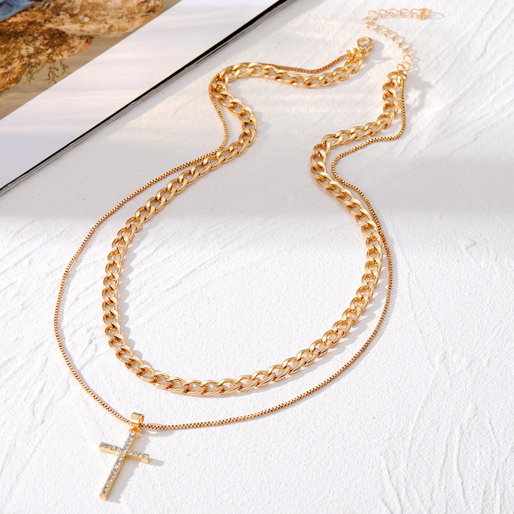 Vintage Gold Plated Double Layer Chain Necklace