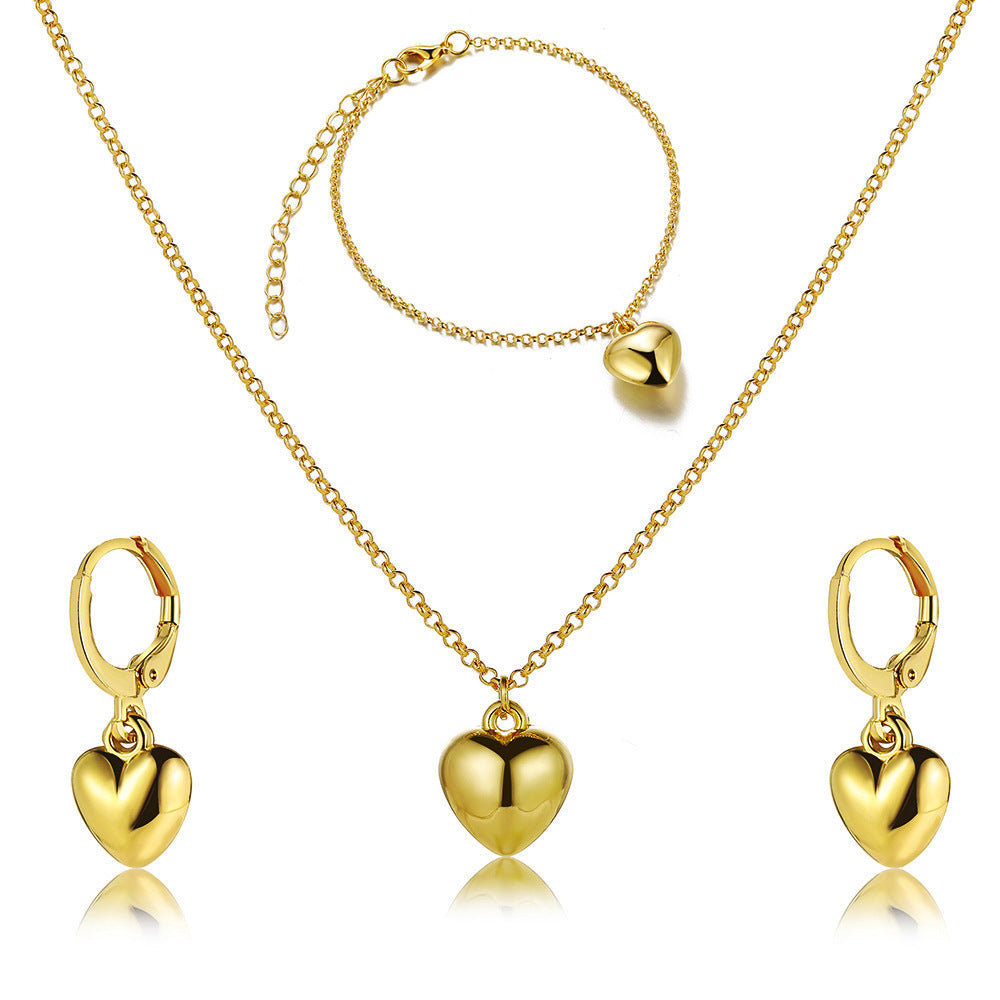 Women Mini Heart Necklace Set