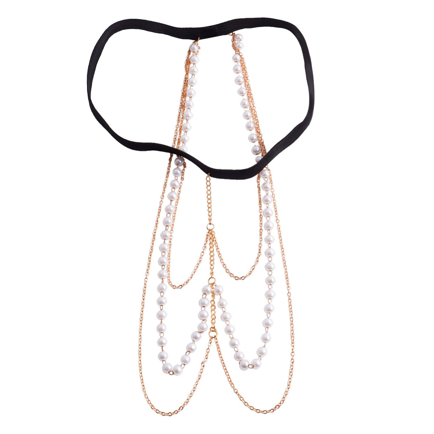 Sexy Beach Body Chain Nightclub Party Multi-layer Pearl Leg Chain