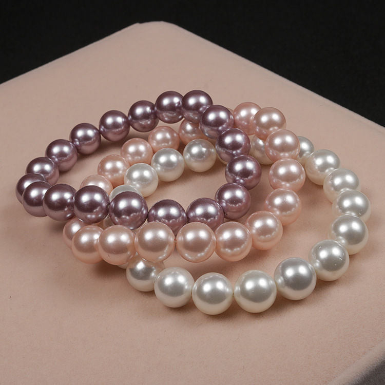 Kaly Simple Elegant Round Beads Shell Pearl Beads Bracelets