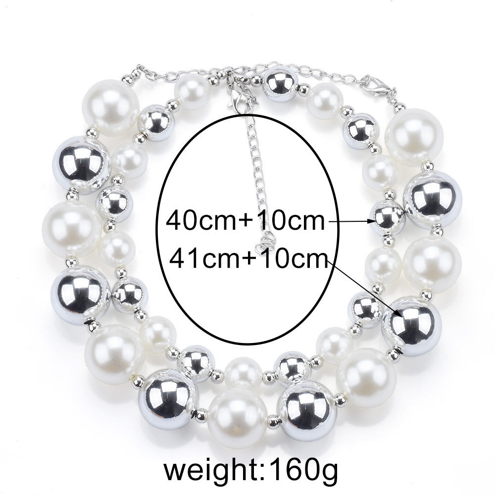 Chunky Choker Necklace Pearl Statement Necklace