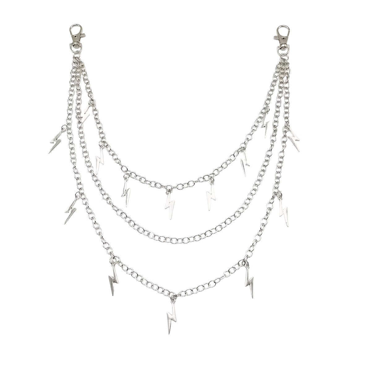 Lightning Pendant Metal Waist Chain