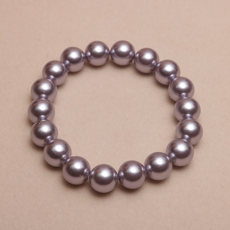 Elizabeth  Elastic Beaded Shell Pearl Bracelet