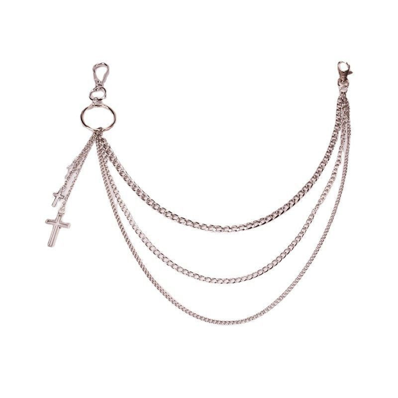 Geometric Multi-layer Waist Chain Hollow Cross Pants Chain Jewelry