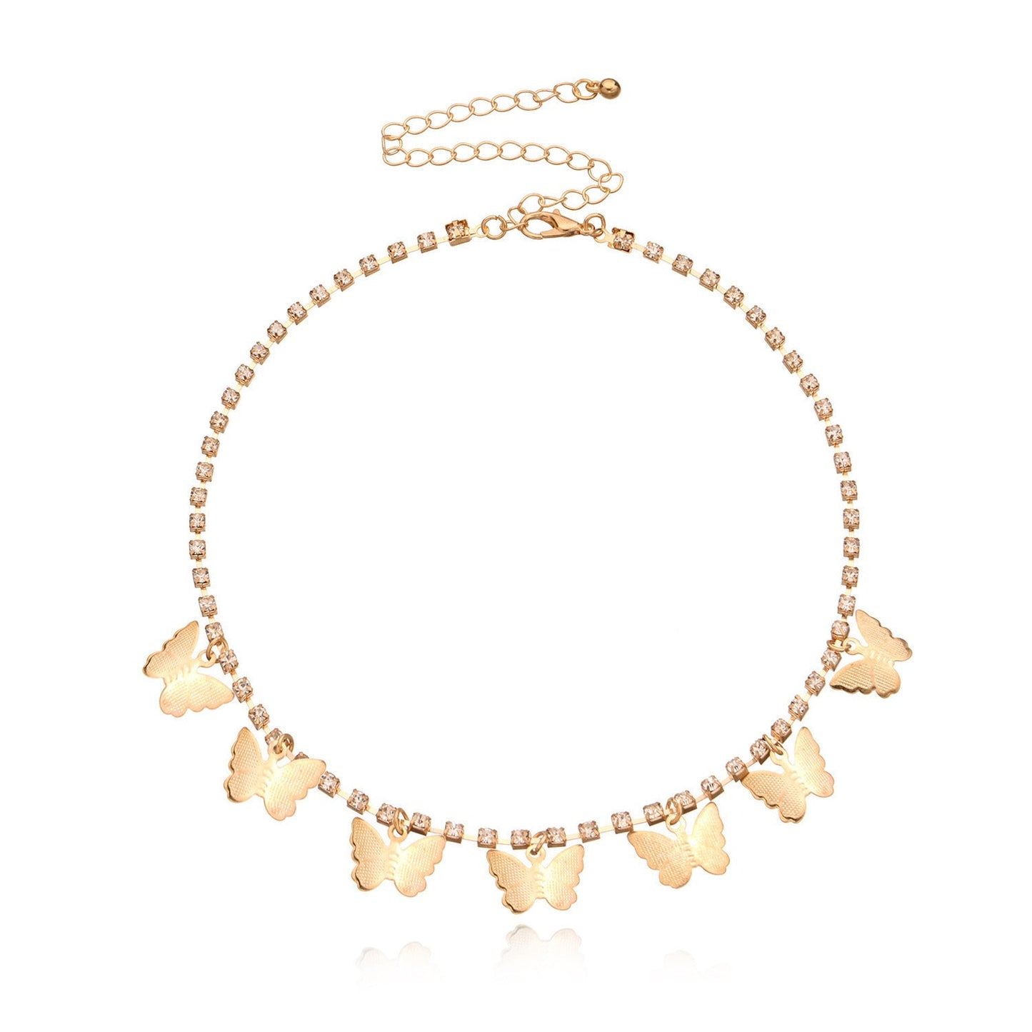 Tassel Tiny Butterfly Choker Necklace