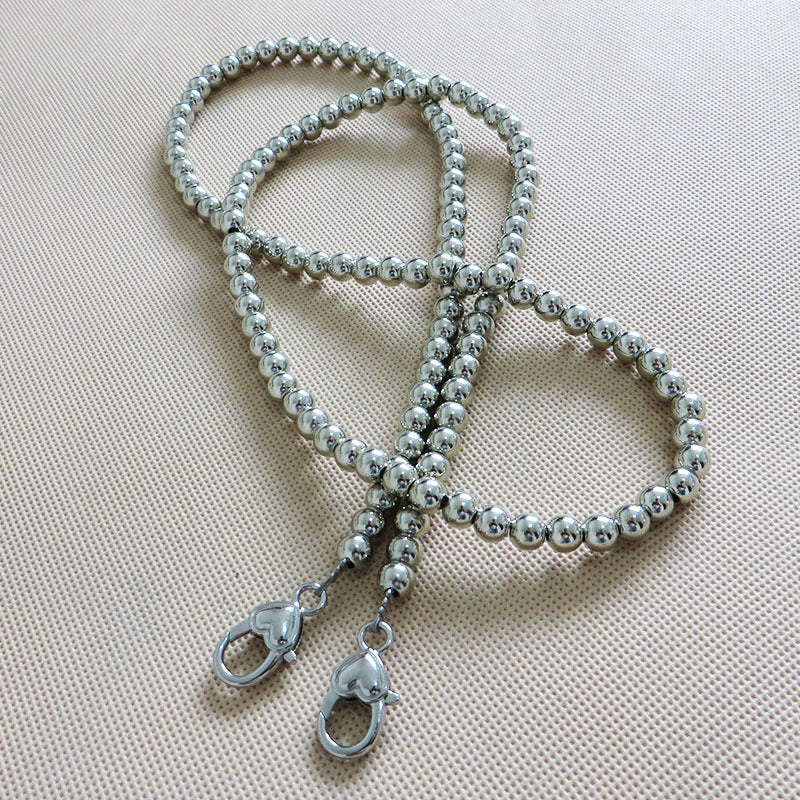 Metallic Bead Chain Long Straps Handbags Chain