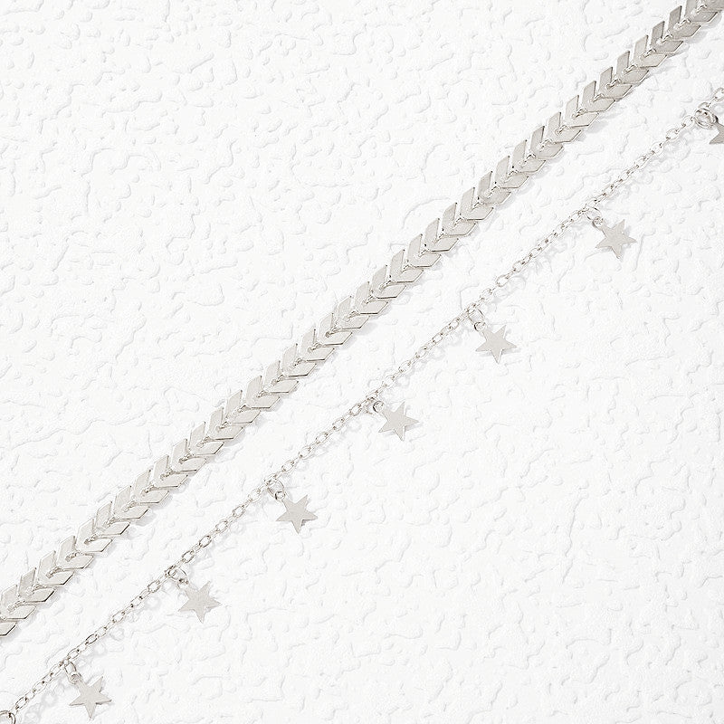Layer Star Disc Beach Cuban Chain Foot Chain