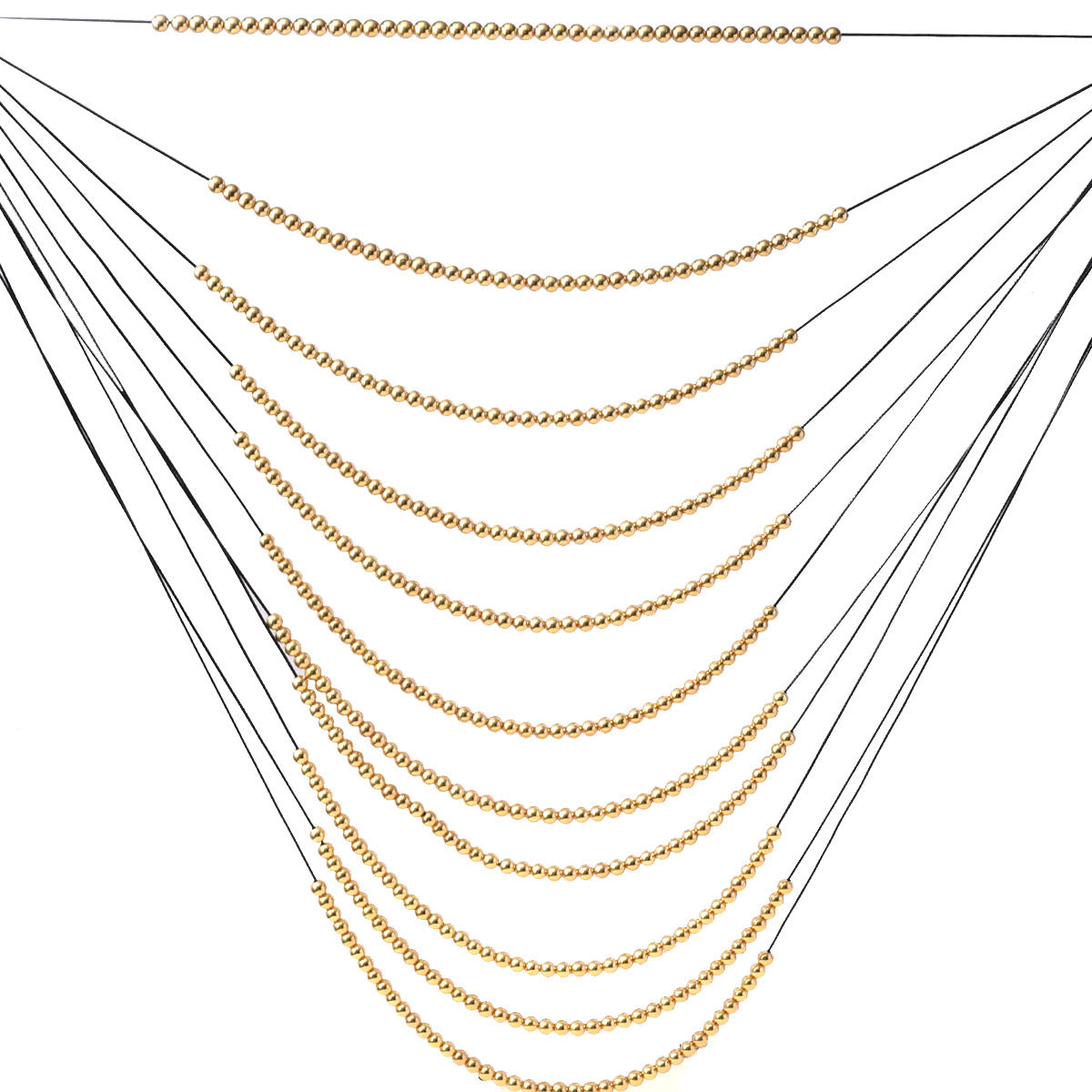 Cleo Multi-Layered Necklace Gold Silver Beaded Chains Necklace Sweater Chain