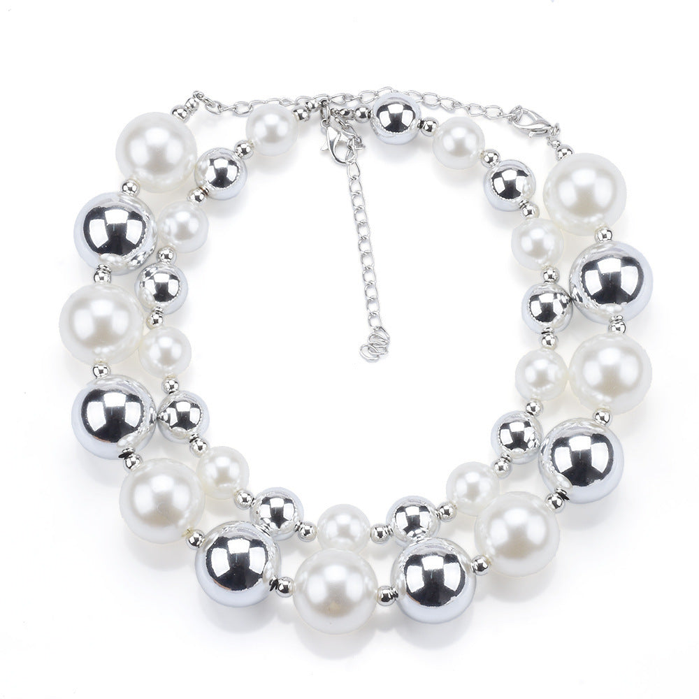 Chunky Choker Necklace Pearl Statement Necklace