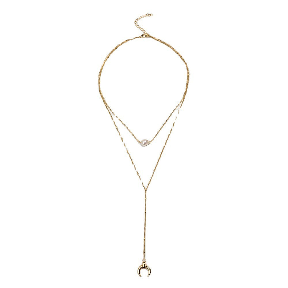 Imitation Pearl Tassels Necklace