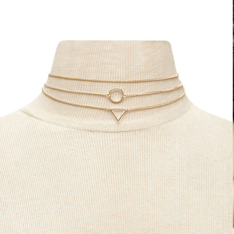 Round Charm Layered Necklace for Women