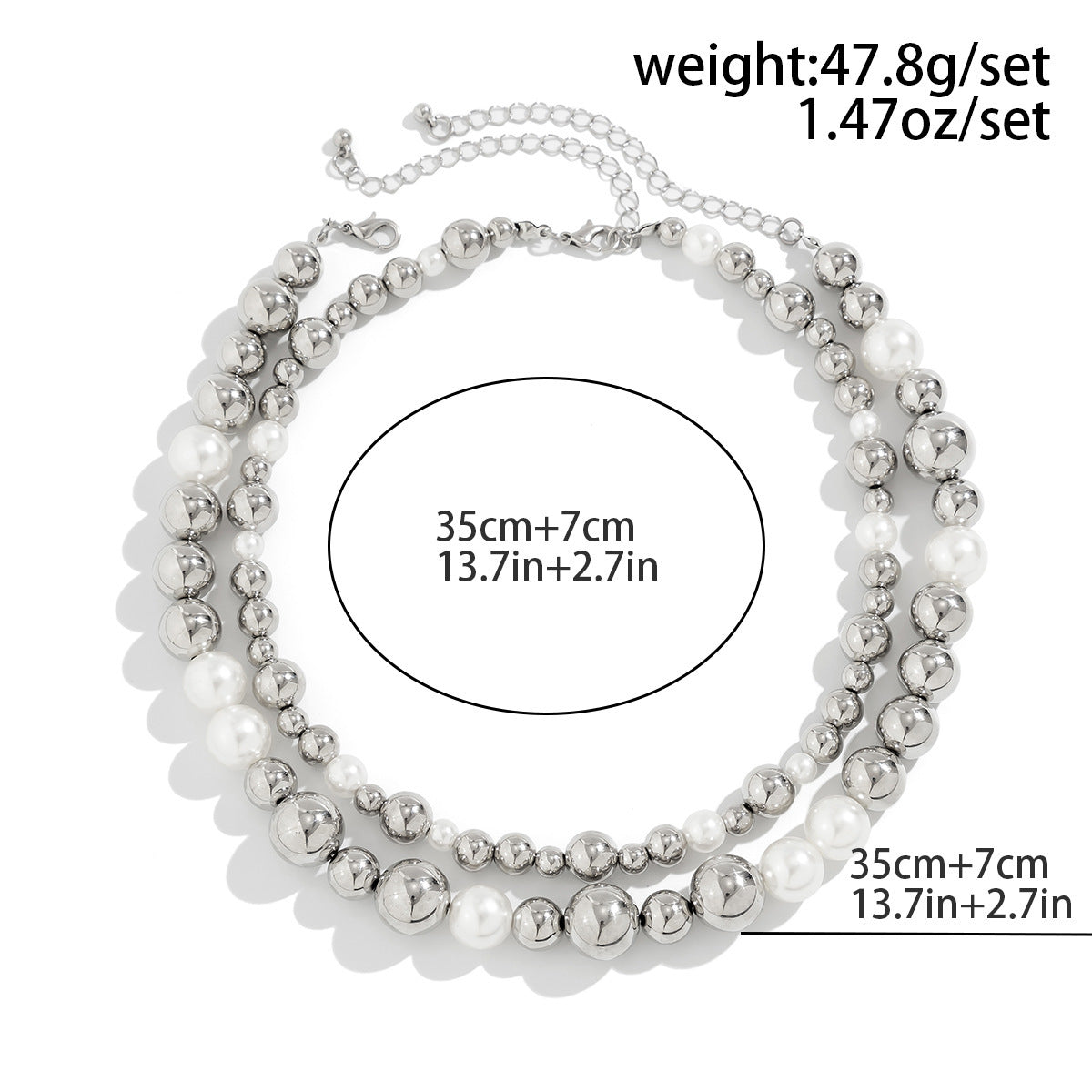 Women Exaggerated Round Beads Punk Necklace