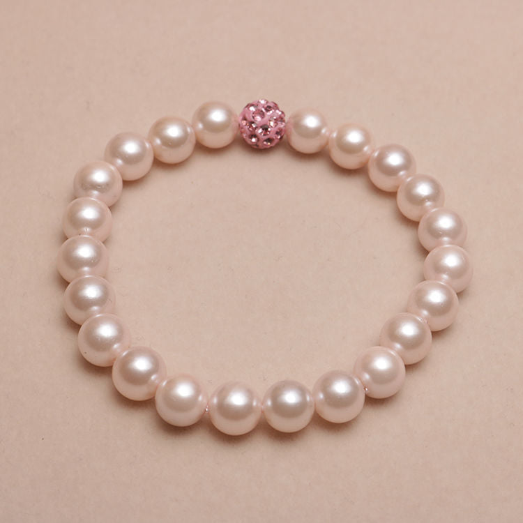Elizabeth  Elastic Beaded Shell Pearl Bracelet