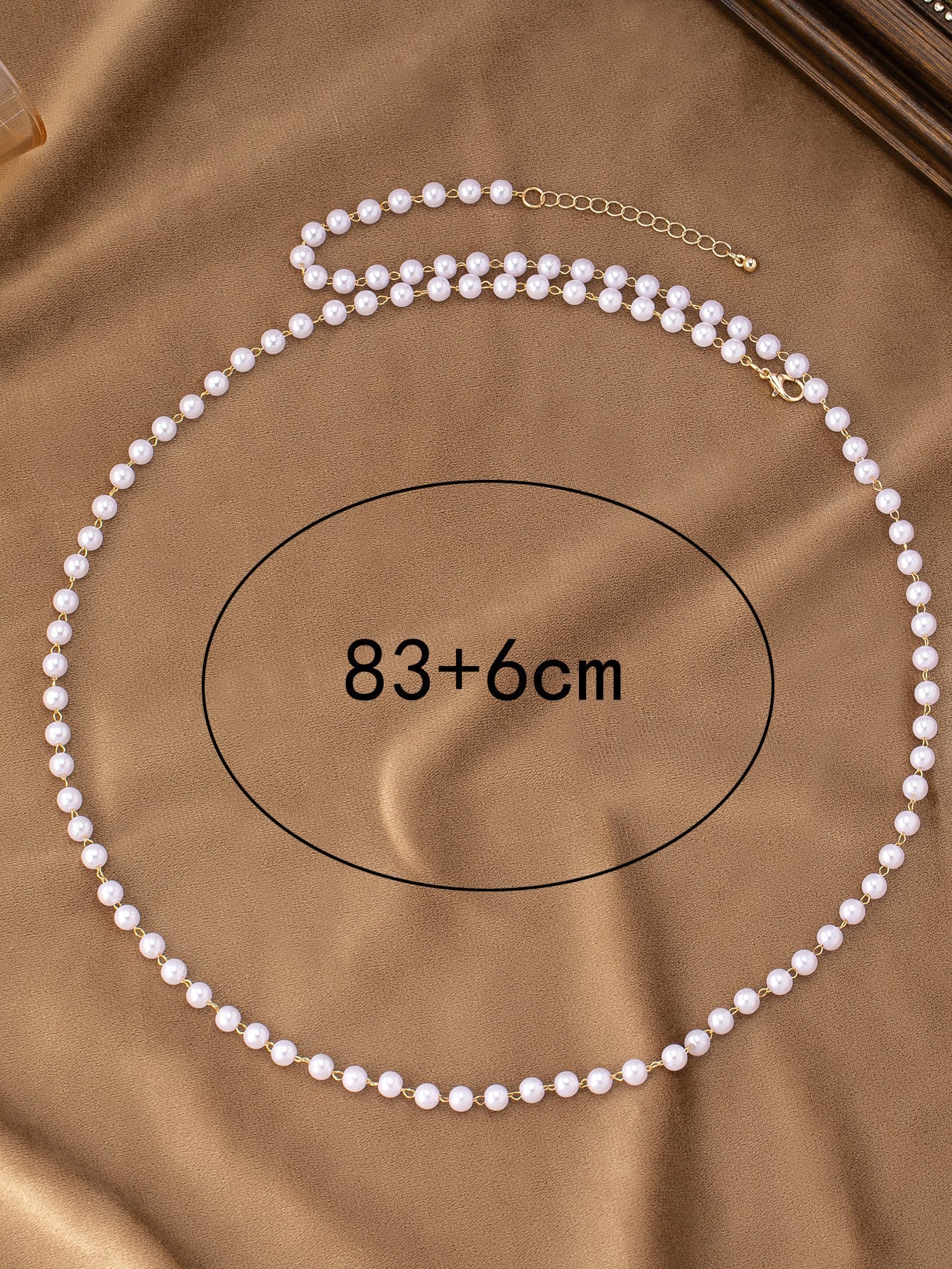 Multilayer Beaded Pearl Choker Necklace