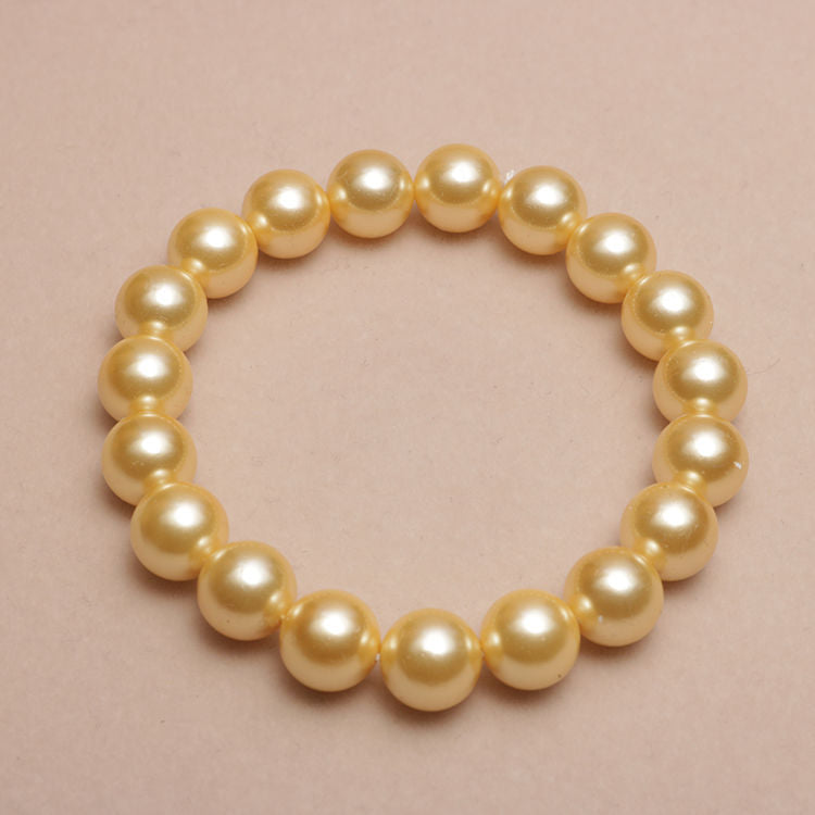 Elizabeth  Elastic Beaded Shell Pearl Bracelet