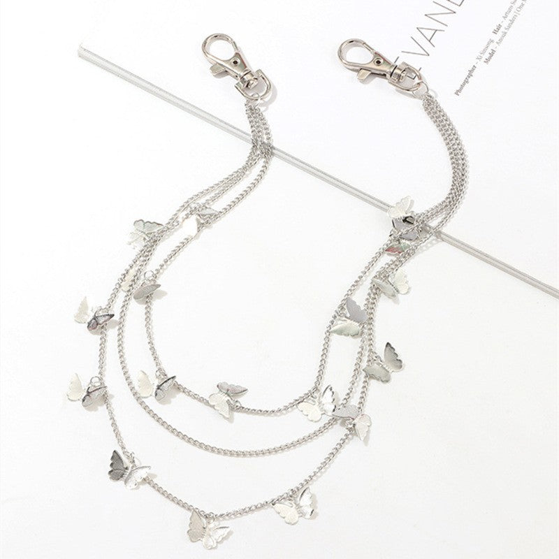 Hip Hop Multilayer Butterfly Waist Chain
