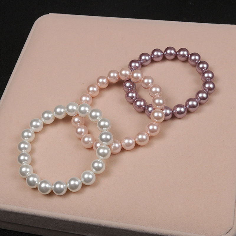 Kaly Simple Elegant Round Beads Shell Pearl Beads Bracelets