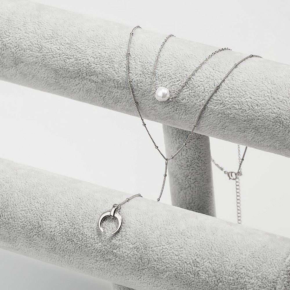 Imitation Pearl Tassels Necklace