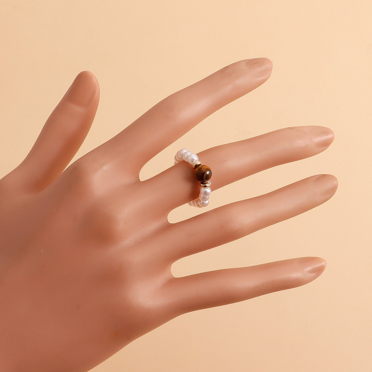 Simplicity Elastic Beaded Pearl Finger Rings