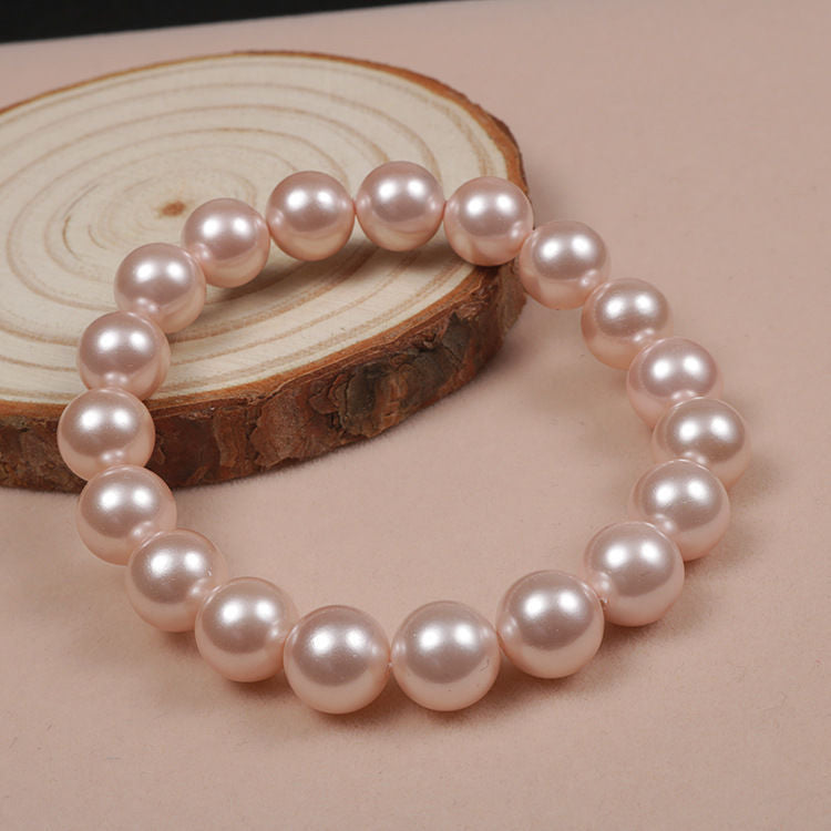Kaly Simple Elegant Round Beads Shell Pearl Beads Bracelets