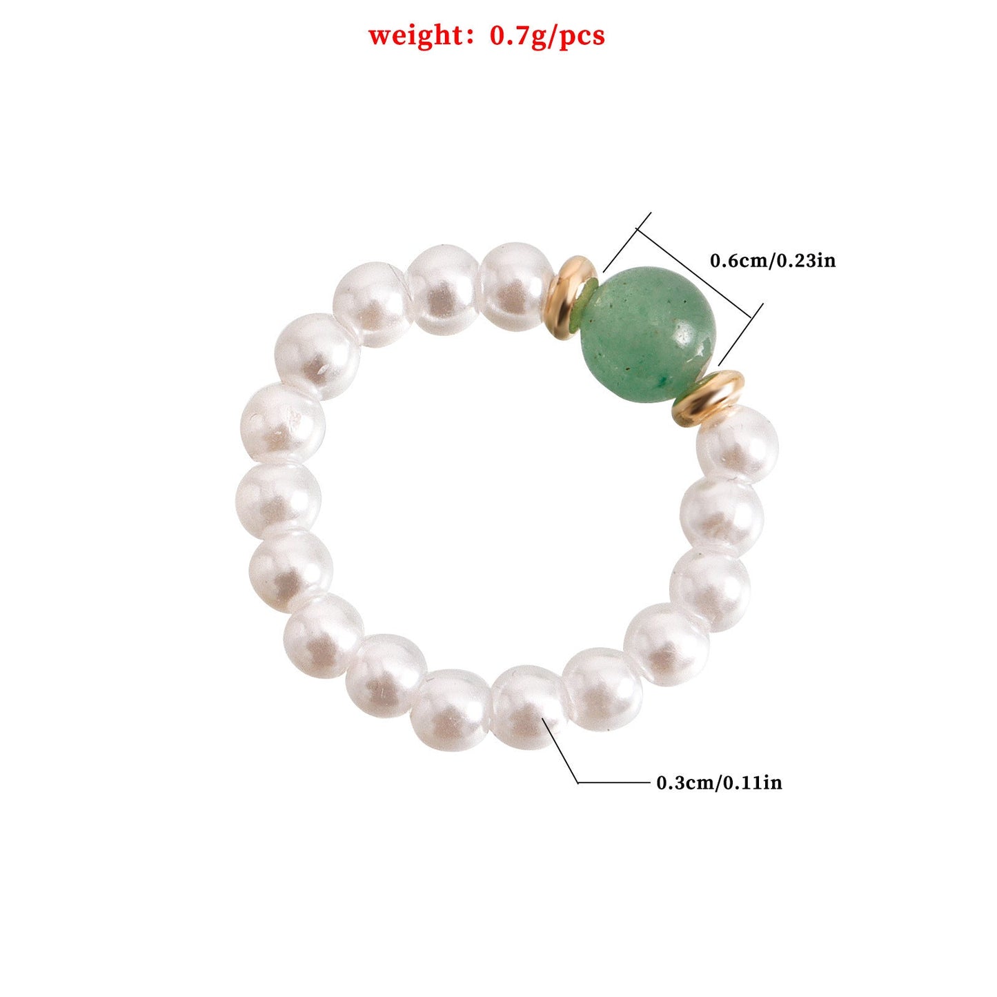Simplicity Elastic Beaded Pearl Finger Rings