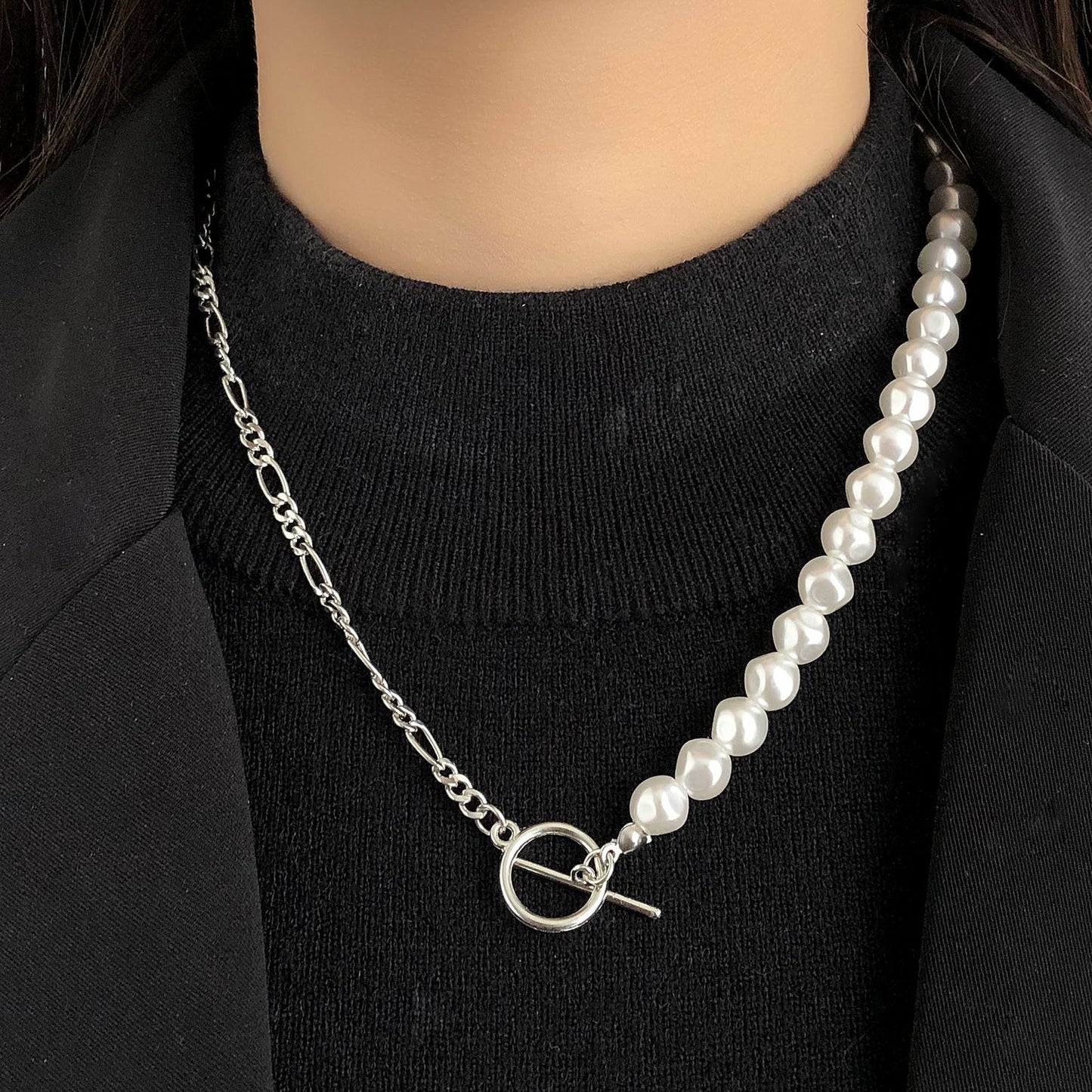 OT Buckle Choker Necklace Jewelry Women