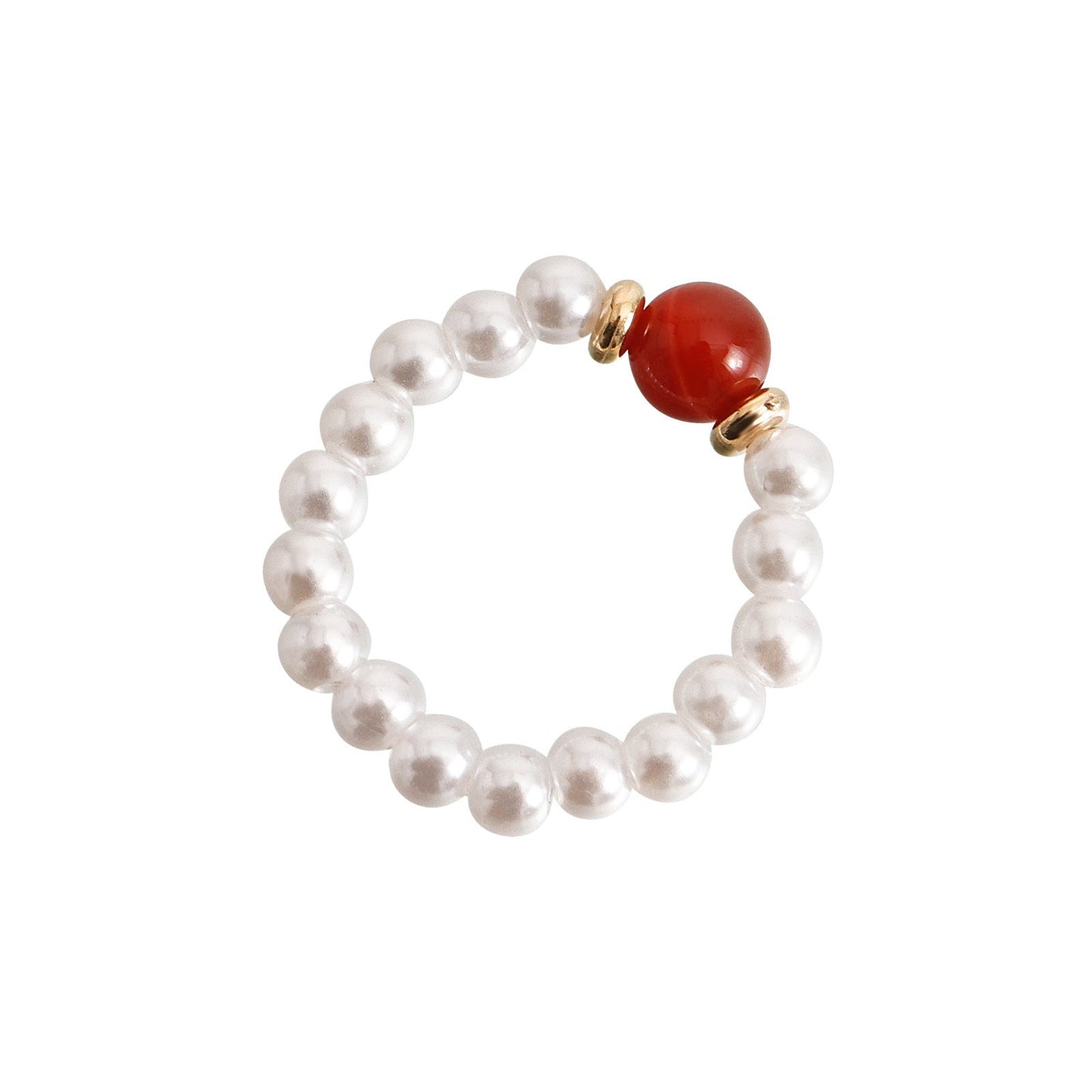 Simplicity Elastic Beaded Pearl Finger Rings