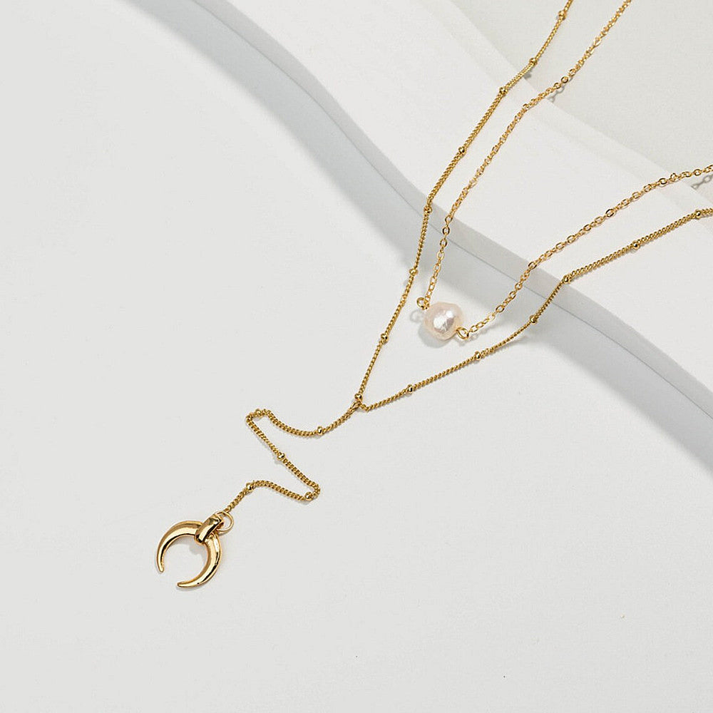 Imitation Pearl Tassels Necklace