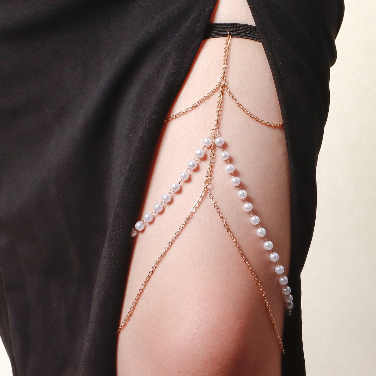 Sexy Beach Body Chain Nightclub Party Multi-layer Pearl Leg Chain