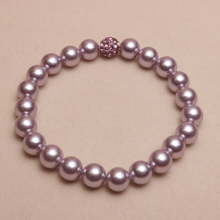 Elizabeth  Elastic Beaded Shell Pearl Bracelet