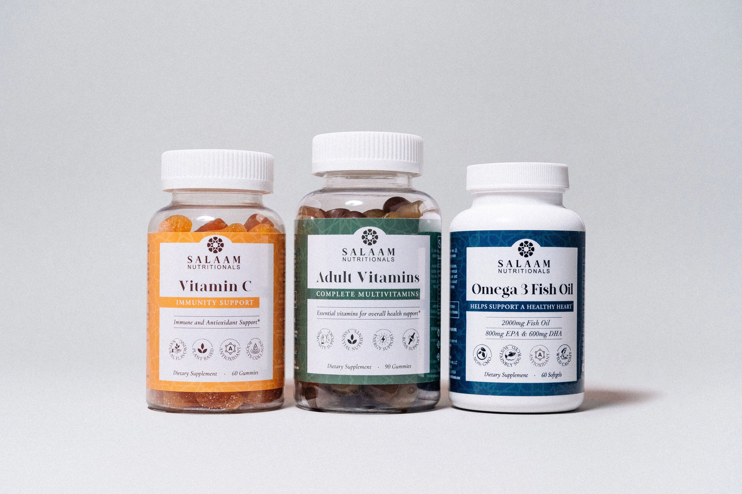 Adult Immunity Booster Bundle – Multivitamin, Vitamin C, and Fish Oil
