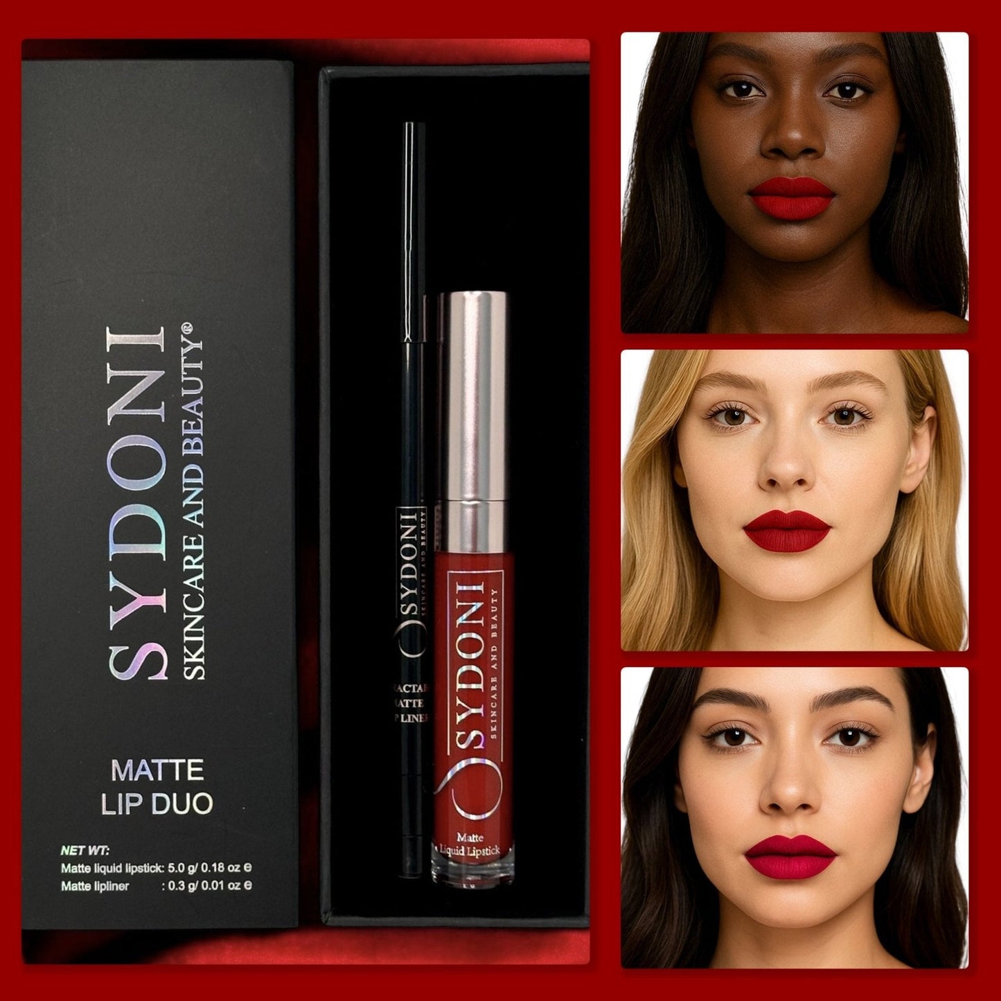 SANGRIA (Bold Red) Matte Lip Duo-Sangria Liquid Lipstick with Tamale Lip Pencil