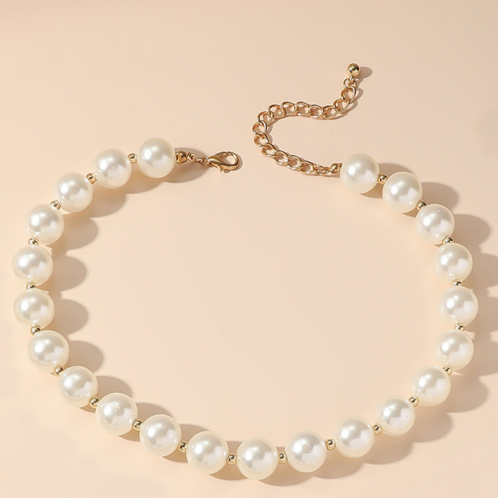 Faux Pearl Charm Pendant Necklace