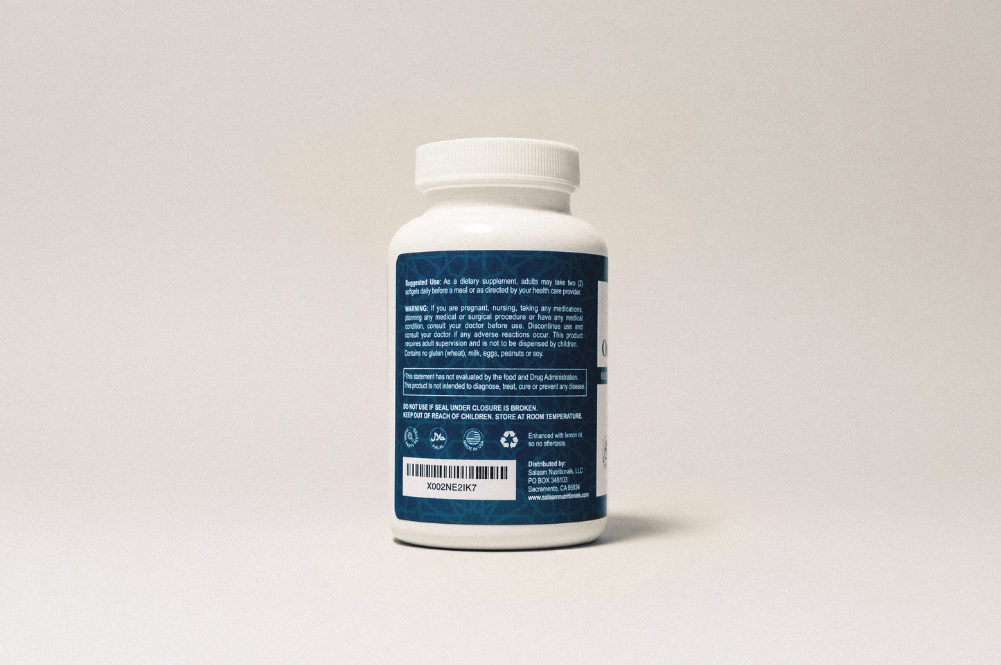 Fish Oil 2000mg Omega-3 Soft Gels with EPA & DHA - 60 Count | Salaam Nutritionals