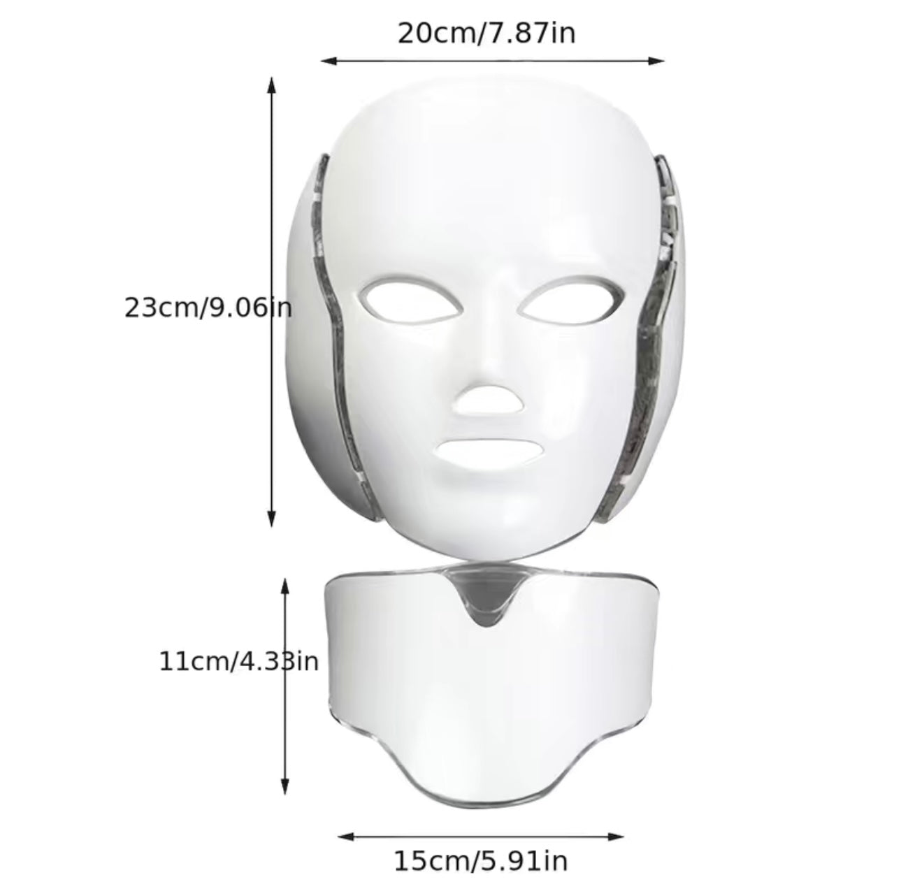 7 Colors LED Facial Mask With Neck Men And Women